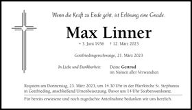 Traueranzeige Max Linner