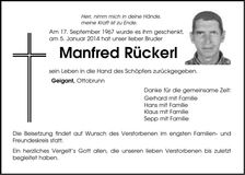 Traueranzeige Manfred Rückerl