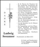 Traueranzeige Ludwig Seeanner