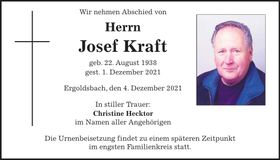 Traueranzeige Josef Kraft