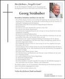 Traueranzeige Georg Strähuber