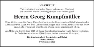 Traueranzeige Georg Kumpfmüller