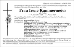 Traueranzeige Irene Kammermeier