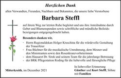 Traueranzeige Barbara Steffl