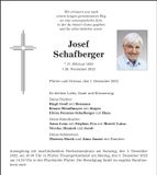 Traueranzeige Josef Schafberger
