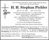 Traueranzeige Stephan Pichler