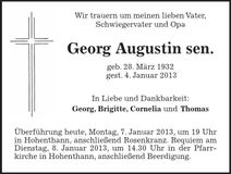 Traueranzeige Georg Augustin