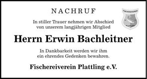 Traueranzeige Erwin Bachleitner