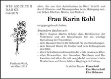 Traueranzeige Karin Robl