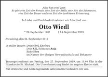 Traueranzeige Otto Wiedl