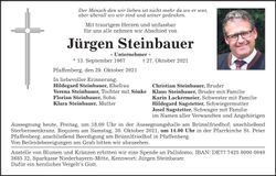 Traueranzeige Jürgen Steinbauer