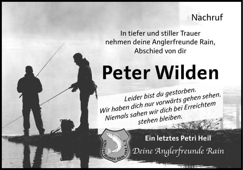 Traueranzeige Peter Wilden