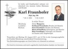 Traueranzeige Karl Fraunhofer