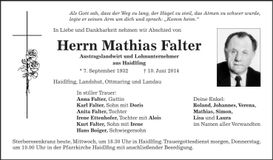 Traueranzeige Mathias Falter