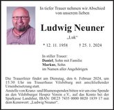 Traueranzeige Ludwig Neuner