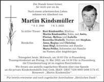 Traueranzeige Martin Kindsmüller