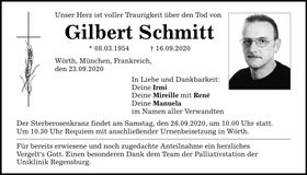 Traueranzeige Gilbert Schmitt