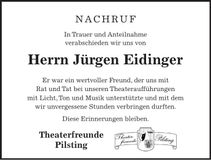 Traueranzeige Jürgen Eidinger