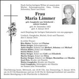 Traueranzeige Maria Limmer
