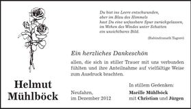Traueranzeige Helmut Mühlböck