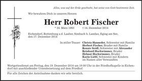 Traueranzeige Robert Fischer