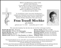 Traueranzeige Traudl Mischko