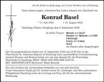 Traueranzeige Konrad Basel