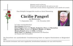 Traueranzeige Cäcilie Pangerl