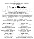 Traueranzeige Jürgen Rössler