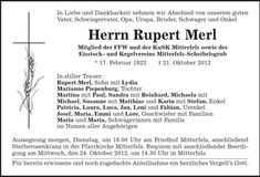 Traueranzeige Rupert Merl