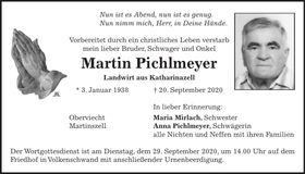 Traueranzeige Martin Pichlmeyer