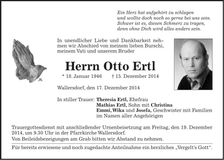 Traueranzeige Otto Ertl