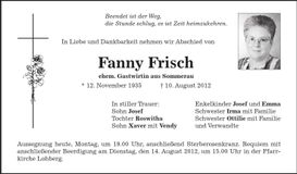 Traueranzeige Fanny Frisch