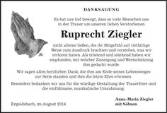 Traueranzeige Ruprecht Ziegler