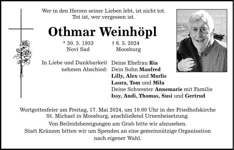 Traueranzeige Othmar Weinhöpl