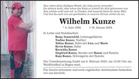 Traueranzeige Wilhelm Kunze