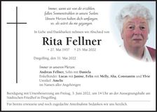 Traueranzeige Rita Fellner
