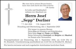 Traueranzeige Josef Dorfner