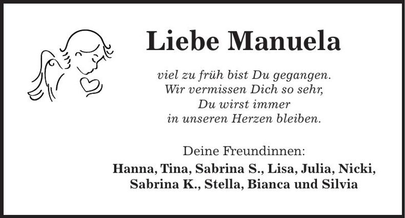 Traueranzeige Manuela Groß