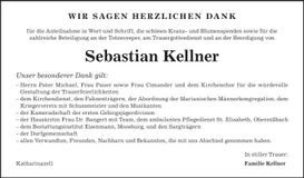 Traueranzeige Sebastian Kellner