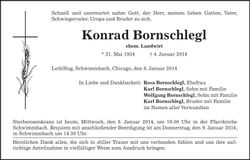Traueranzeige Konrad Bornschlegl