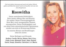 Traueranzeige Roswitha Roßberger