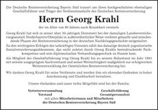 Traueranzeige Georg Krahl