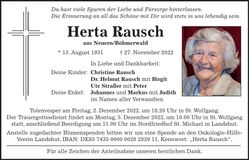 Traueranzeige Herta Rausch