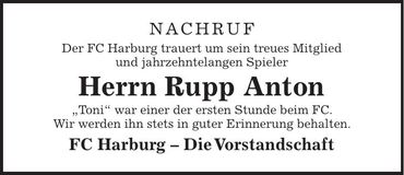 Traueranzeige Anton Rupp