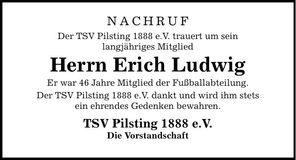 Traueranzeige Erich Ludwig