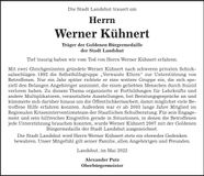 Traueranzeige Werner Kühnert