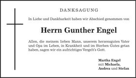 Traueranzeige Gunther Engel