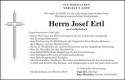Traueranzeige Josef Ertl