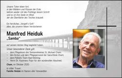 Traueranzeige Manfred Heiduk